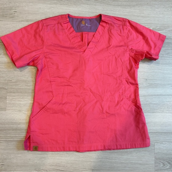 Carhartt Women’s Pink Rugged Flex Scrub Top - M - Picture 1 of 6